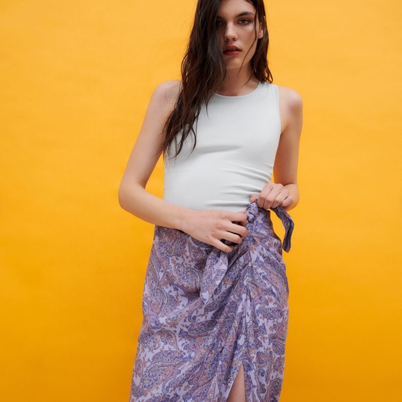 ZARA PRINTED SARONG SKIRT SMALL - Picture 5 of 6